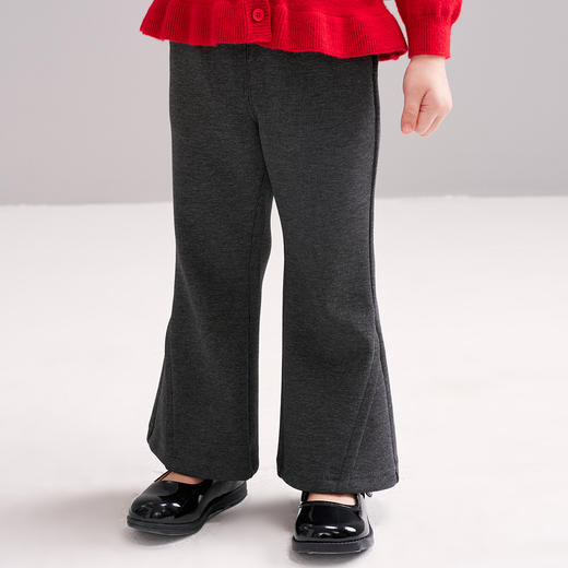 笛莎Deesha 2026春季女童基础好搭针织喇叭裤长裤 商品图2