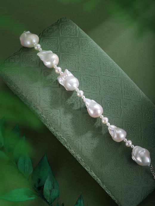 子佩集【幻涡珠华】银S925珍珠AOYA奥雅手链【BLKSL003】2.5-5.5mm小珠14-18mm巴洛克珠2601 商品图2