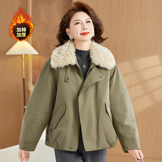 FW 2692派克服加绒加厚毛领外套短款夹克 商品图3