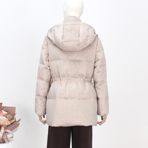 FOCALS新款蚕丝驼绒连帽立领时尚休闲保暖短款鹅绒服FRSDD532M2 商品图4