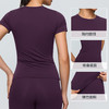 跃牌【欲动春风】系列 瑜伽服短袖磨毛裸感紧身显瘦运动t恤透气健身跑步短袖52239 商品缩略图1