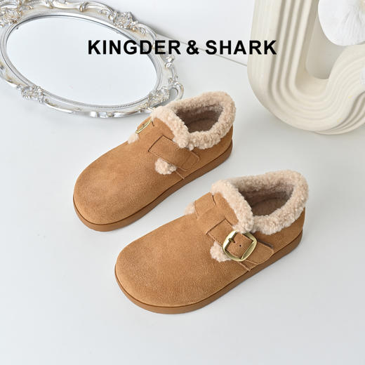 经典鲨2025冬季专柜新款加绒加厚魔术贴勃肯鞋保暖雪地靴女KW323-558081 商品图0