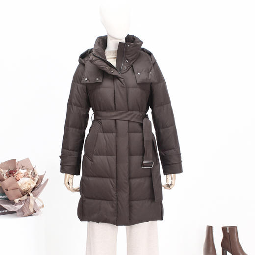 FOCALS新款休闲时尚白鸭绒保暖连帽中长款羽绒服外套FRSDD576K1 商品图0