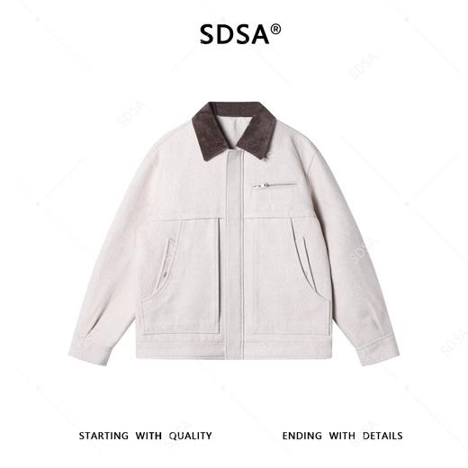 J9252SDSA秋冬新款痞帅男装老钱风拼接翻领布工装夹克设计师百搭外套 商品图1