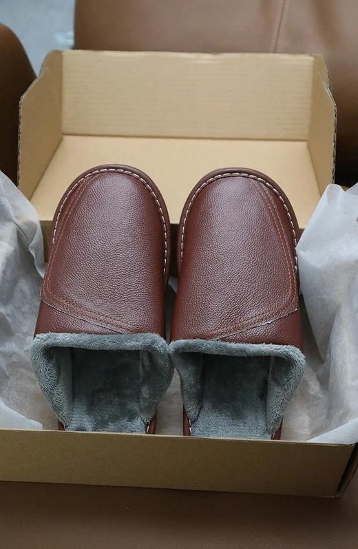 紧急清仓【进口头层牛皮拖鞋】男女款都有！纯手工制作！高奢定制皮胚耐磨柔软PVC底~好看又轻便，不仅保暖性好，还超级防滑WD 商品图7