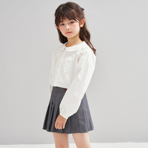 笛莎Deesha 2026春季女童时尚气质娃娃领长袖衬衫 商品图1