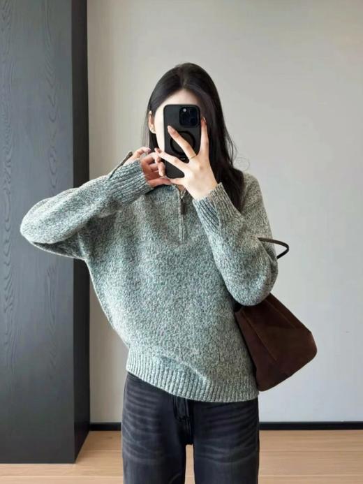 独家高货多彩花纱【老钱风空气感半拉链针织衫】澳洲100%羊毛纱线！毛质细密丰盈~上身效果松弛有气质WD 商品图5