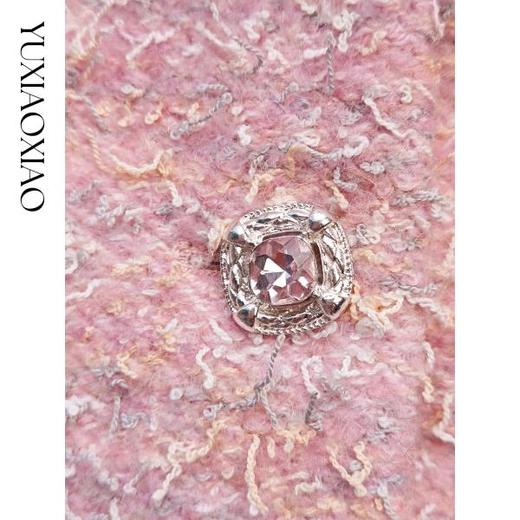 余潇潇【浪漫甜梦】绵羊毛混纺绒感可拆卸定染鸵鸟毛领连帽宽松外套 商品图2