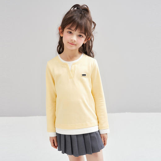 笛莎Deesha 2026春季女童时尚气质假两件长袖工恤 商品图2
