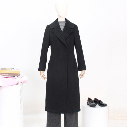 FOCALS新款立裁修身气质时尚羊毛羊绒中长款大衣外套FRGDK735N1 商品图1