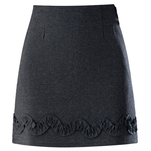 「自」全新升级【铂金会员137/天猫179/差价42】(13928)洛诗琳气质花边呢子包臀半身裙2025冬季新款高腰显瘦A字裙 商品图4