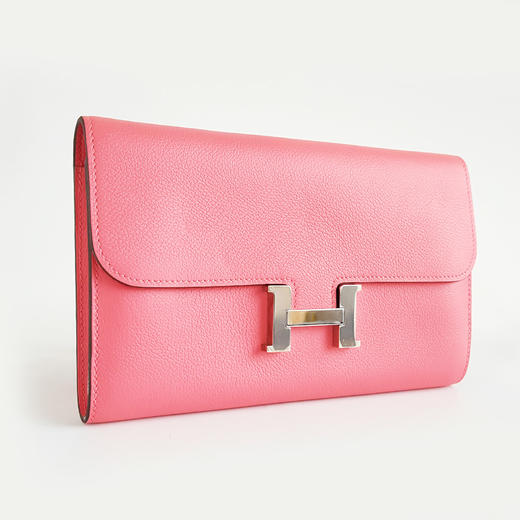 【95新】HERMES爱马仕粉色银扣康康钱包女士 191225AK27 商品图2