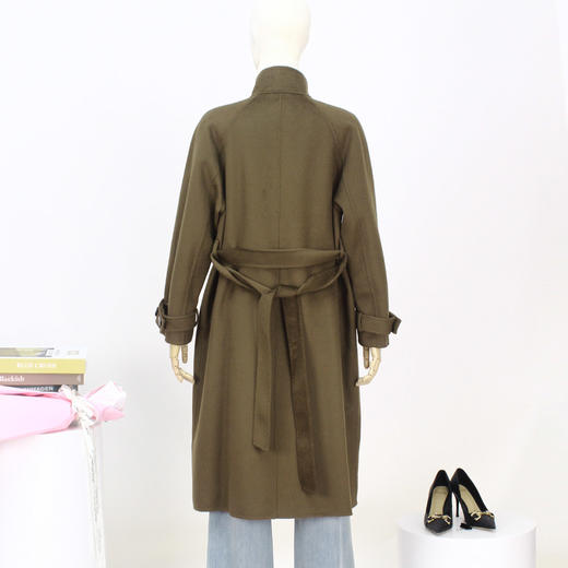 FOCALS新款时尚休闲廓形插肩袖羊毛山羊绒双面大衣外套FRRDK662GK 商品图3