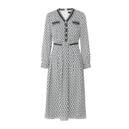 EITIE爱特爱温柔气质V领收腰显瘦印花连衣裙2025春季新款8107801 商品图5