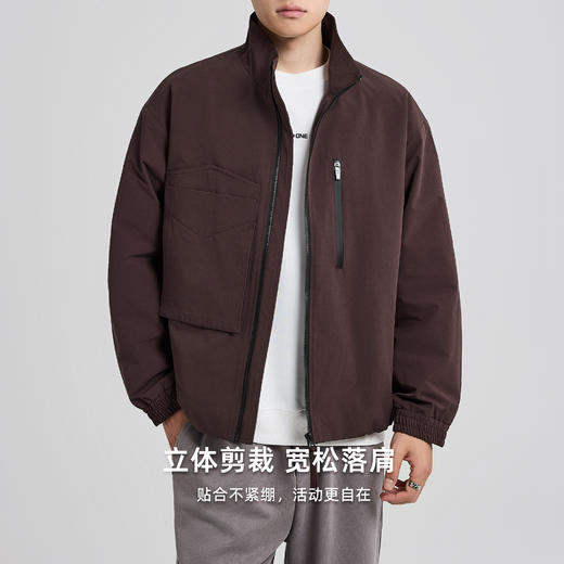 墨麦客男装复古老钱立领休闲夹克男士2025秋季新款宽松简约外套男 商品图1