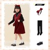 儿童亮片裙子秋冬套装女童蝴蝶结丝绒高级感时尚小女孩红色连衣裙 商品缩略图3