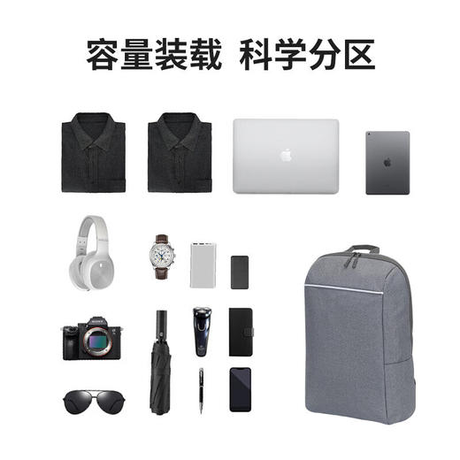 美穗吉家 轻行通勤双肩电脑包14L 蓝灰色 商品图4