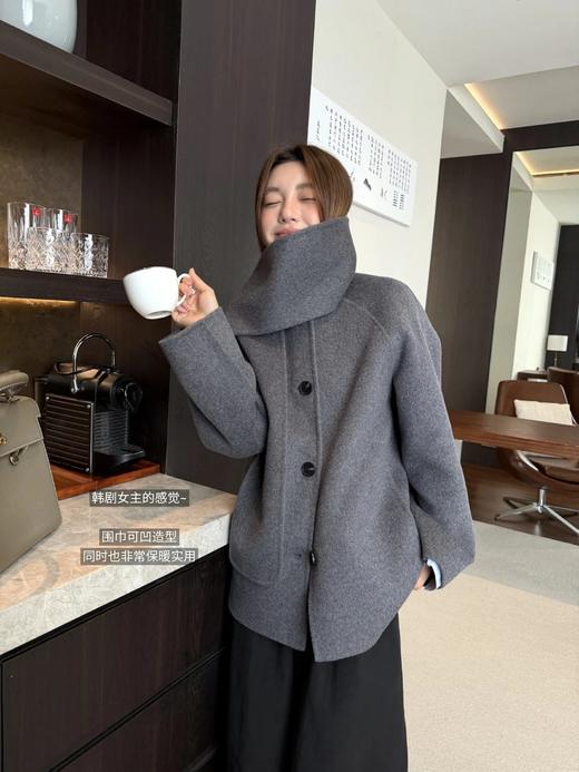 爆款【围巾大衣】氛围感拉满！进口澳毛+手工双面呢，怎么都穿不腻！无标发货WD 商品图7