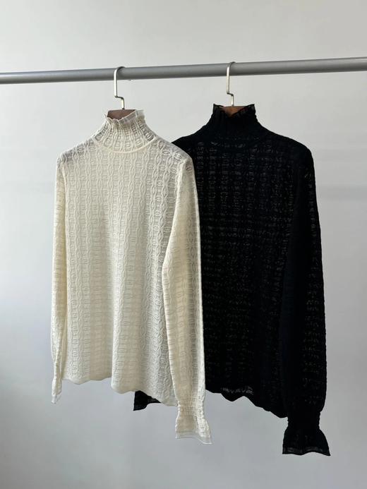 独家高货【真丝羊毛蕾丝打底衫】柔软完全不扎身~上身一秒提气显肤色，优雅氛围感十足！无标发货WD 商品图9