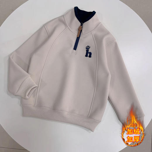 【韩版！加绒亲子卫衣】双面慕斯绒 秋冬季拉链亲子卫衣 男童女童保暖上衣韩版 商品图1
