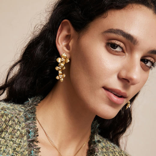 【左小青&孙怡&靳梦佳同款】Garden of Eden 伊甸园系列 | 金丝四瓣花绽放耳环 商品图1