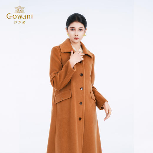 乔万尼2025冬新品100%羊毛鎏金A摆大气质感羊毛大衣ED4A769 商品图2