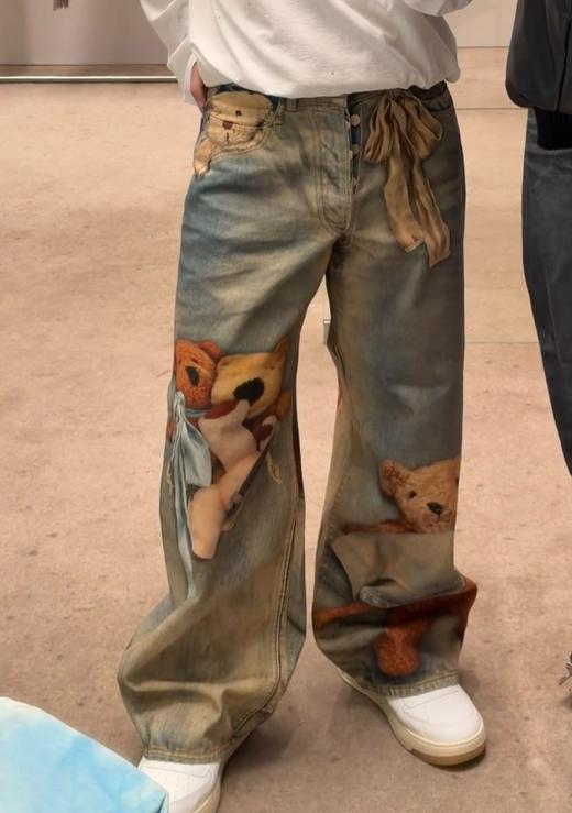 男款玩偶印花牛仔裤长裤la001 商品图3