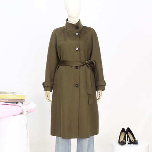 FOCALS新款时尚休闲廓形插肩袖羊毛山羊绒双面大衣外套FRRDK662GK 商品图0