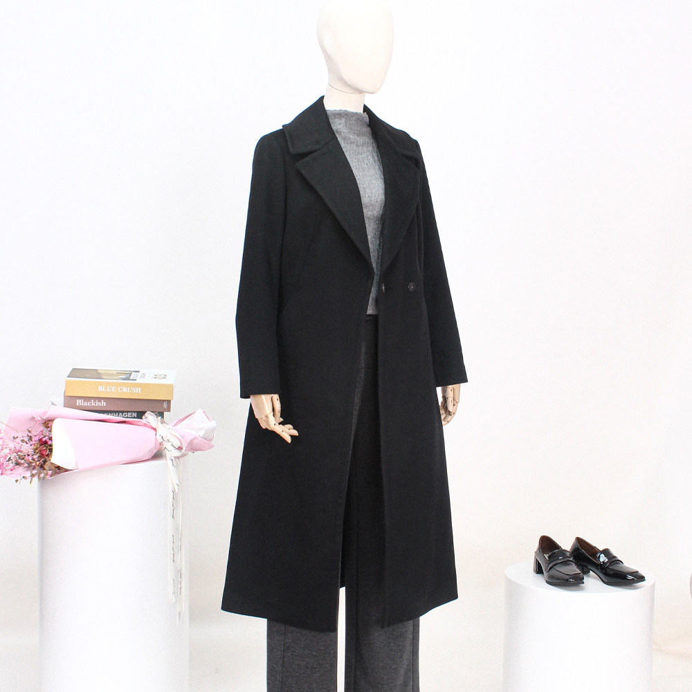 FOCALS新款立裁修身气质时尚羊毛羊绒中长款大衣外套FRGDK735N1