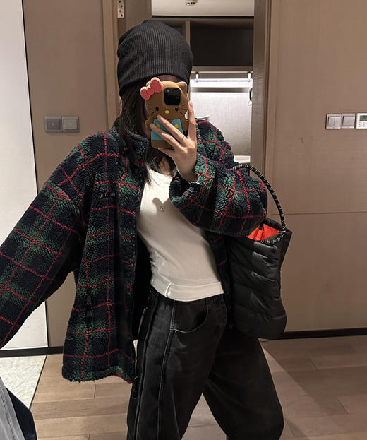 爆款❗️miu格纹羊羔毛外套122406 商品图4