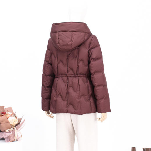 FOCALS新款时尚休闲绗缝收腰连帽白鸭绒短款羽绒服外套FRW8D071 商品图1