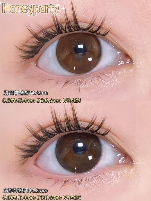 honeyparty早八女孩黑/早八女孩巧/清纯学妹黑/清纯学妹棕 14.2mm 半年抛 商品图1