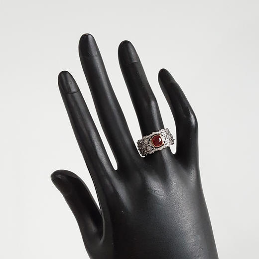 AU750收藏级白金豪镶钻镶天然宫廷风1.06克拉缅甸无烧绝地武士红色尖晶石戒指13号（皆取最大值） 231225HS60 商品图6