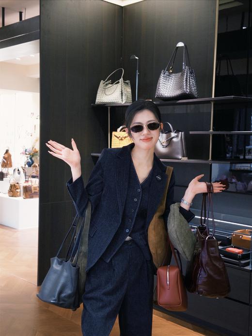 法小曼*子珍高级感深蓝色商务风长袖西装套装女新款牛仔肌理感通勤职业装CPM2572 商品图3