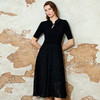 EITIE爱特爱气质新中式立领盘扣显瘦黑色连衣裙2025春季新款8107803 商品缩略图3