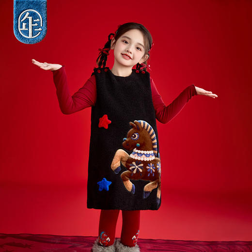 年衣童装儿童连衣裙女童冬季新款加厚宝宝裙子中式利马出发连衣裙 商品图1
