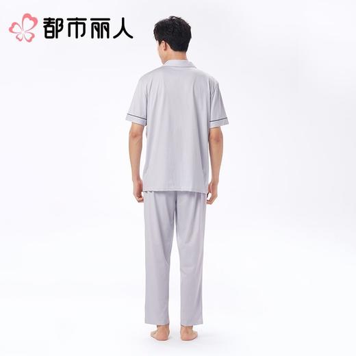 都市丽人睡衣红品男士红色薄家居服男士无尘棉短袖套装FHC9A201 商品图2