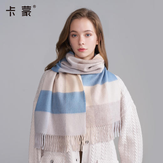 卡蒙新款绵羊毛格纹围巾KM-1975 商品图5