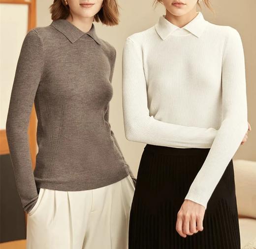 爆品复团~德国扬子纱！【显瘦气质长袖羊毛打底衫合集】高领/圆领/V领/polo领多款可选，经典百搭不挑人~无标发货WD 商品图5