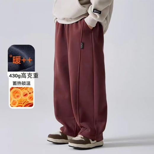 西蒙日记百搭加厚一体绒休闲运动弯刀裤BNK60-3 商品图1