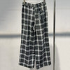 NC松紧腰呢料格子阔腿裤50924（黑）冬季 154011560321 商品缩略图2