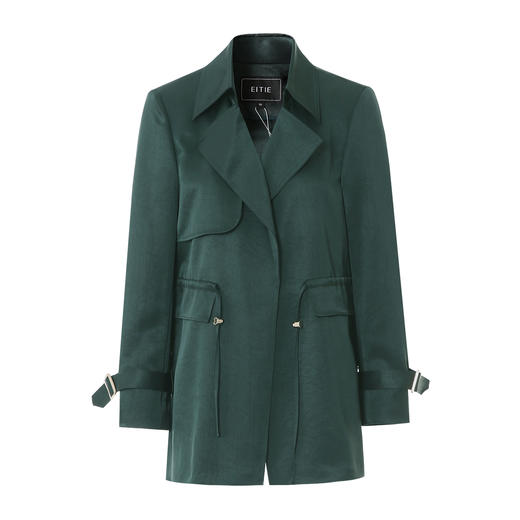 EITIE爱特爱简约通勤百搭抽绳收腰显瘦风衣外套2025春季新款8104804 商品图5