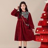 女童红色连衣裙年服加绒加厚小女孩甜美冬装国风秋冬2025新款裙子 商品缩略图1
