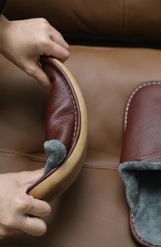 紧急清仓【进口头层牛皮拖鞋】男女款都有！纯手工制作！高奢定制皮胚耐磨柔软PVC底~好看又轻便，不仅保暖性好，还超级防滑WD 商品图13