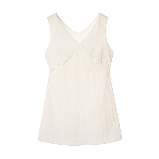 EKOOL衣库法式气质无袖背心连衣裙女夏季小个子修身显瘦v领短裙子 商品图3