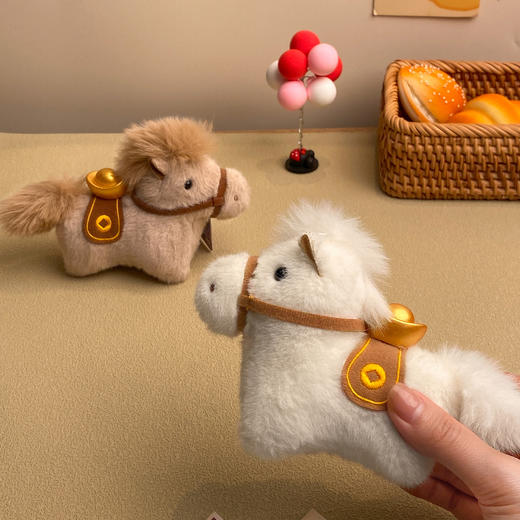 【马年吉祥物毛绒小马公仔】 马上有钱挂件钥匙扣 可爱新年礼物生肖小马 商品图1