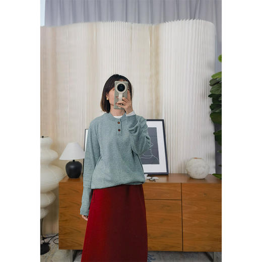 【非质量问题不退】品位在线Br*nello C*cinelli同款男士100%羊绒套头衫 家属款 低饱和花纱 亨利领套头衫 商品图4