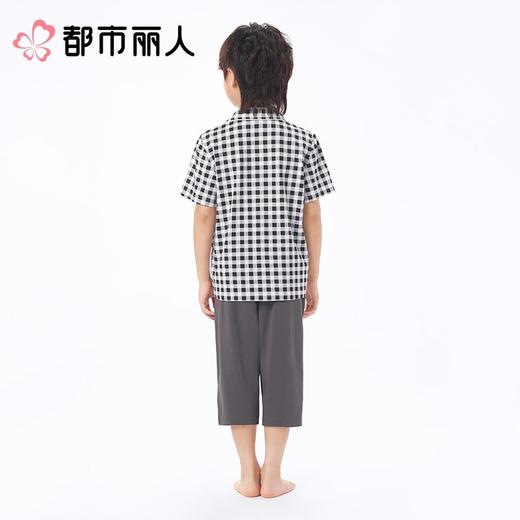 都市丽人男女童睡衣儿童家居服短袖七分裤棉质套装JHC1M2 商品图2