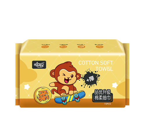 棉耳朵亲肤绵柔抽巾72抽(3包) 商品图0