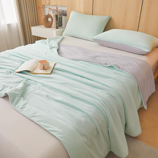 "因为+所以 / Because & So   云母绿+山灰-云母氨纶凉感丝夏凉被" 商品图2